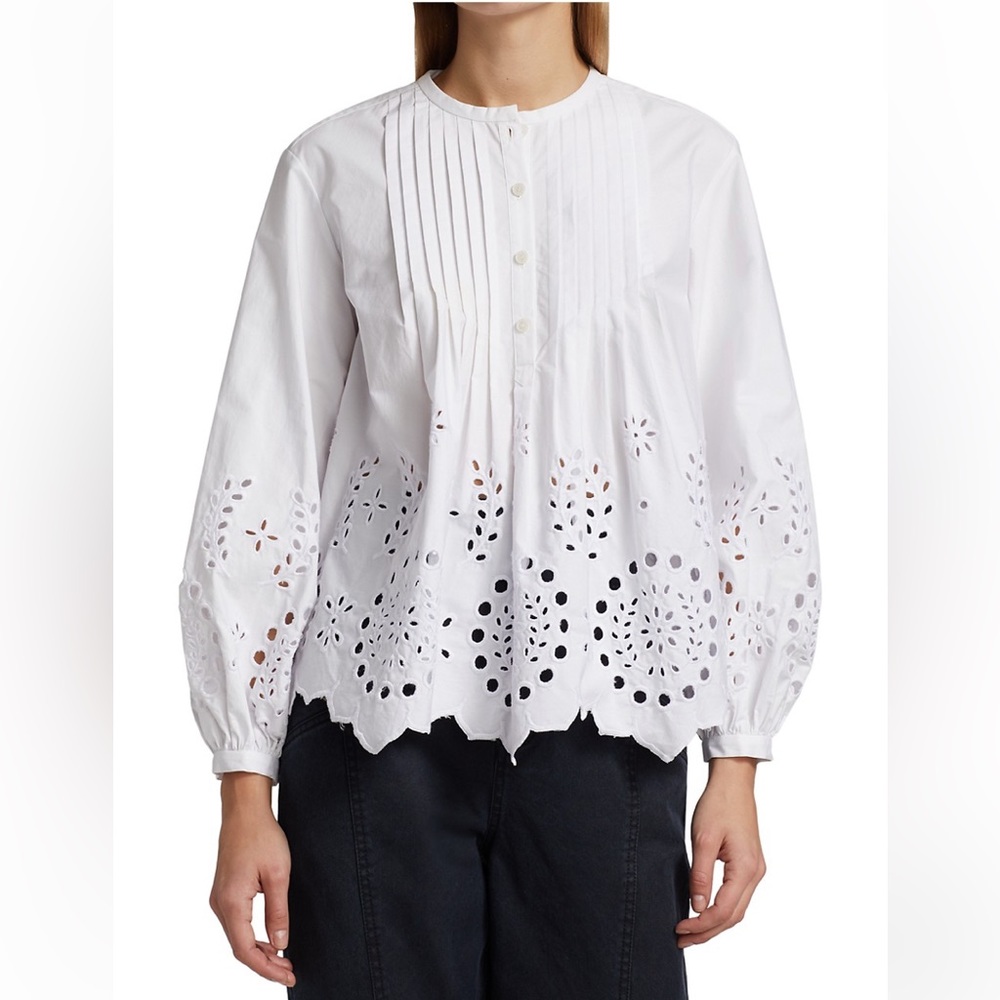 NWOT Derek Lam Calvert Eyelet Cotton Blouse, size 2